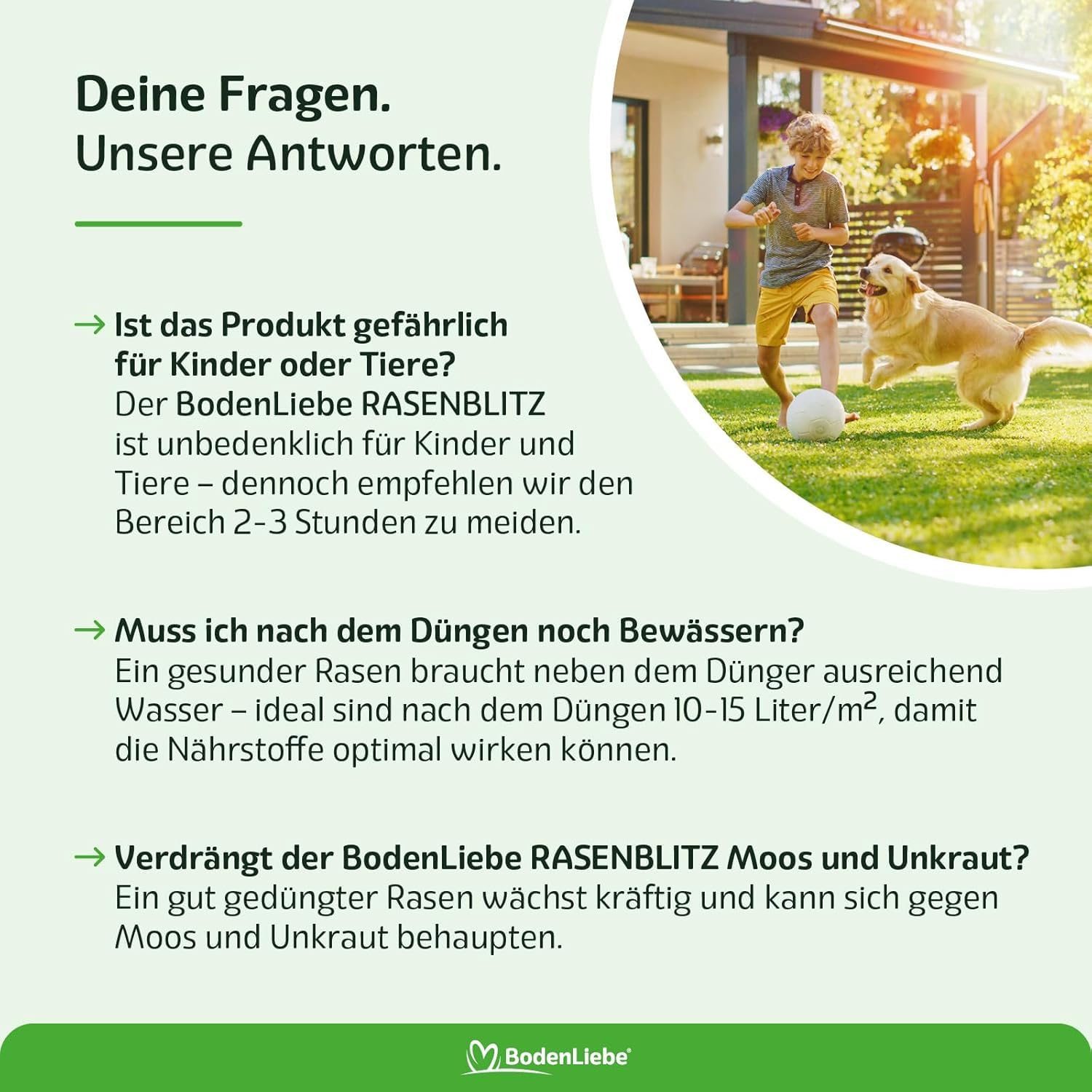 RASENBLITZ Sommerdünger flüssig Set 5 L Rasendünger | flüssig, inkl. NATURTALENT 2,5kg, NACHSAAT 1kg & RASENERDE 10L, für starken Rasen trotz Hitze, ideale Hilfe für Garten