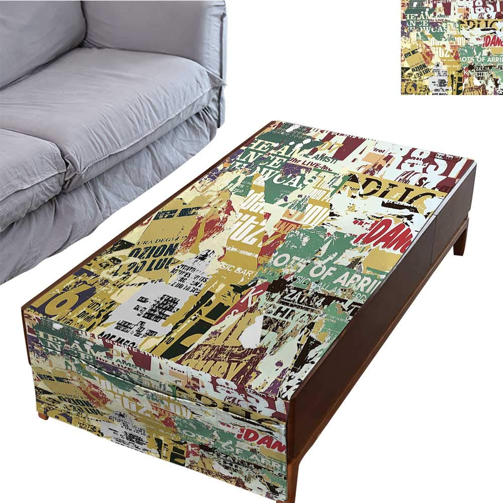 DESPKON-HOME Durable Table Cloths Table Cover for Dinner Coffee Style Collage Print of Old Torn Posters Magazines Newspapers Paper Art Print Multicolor 27.5X70.8