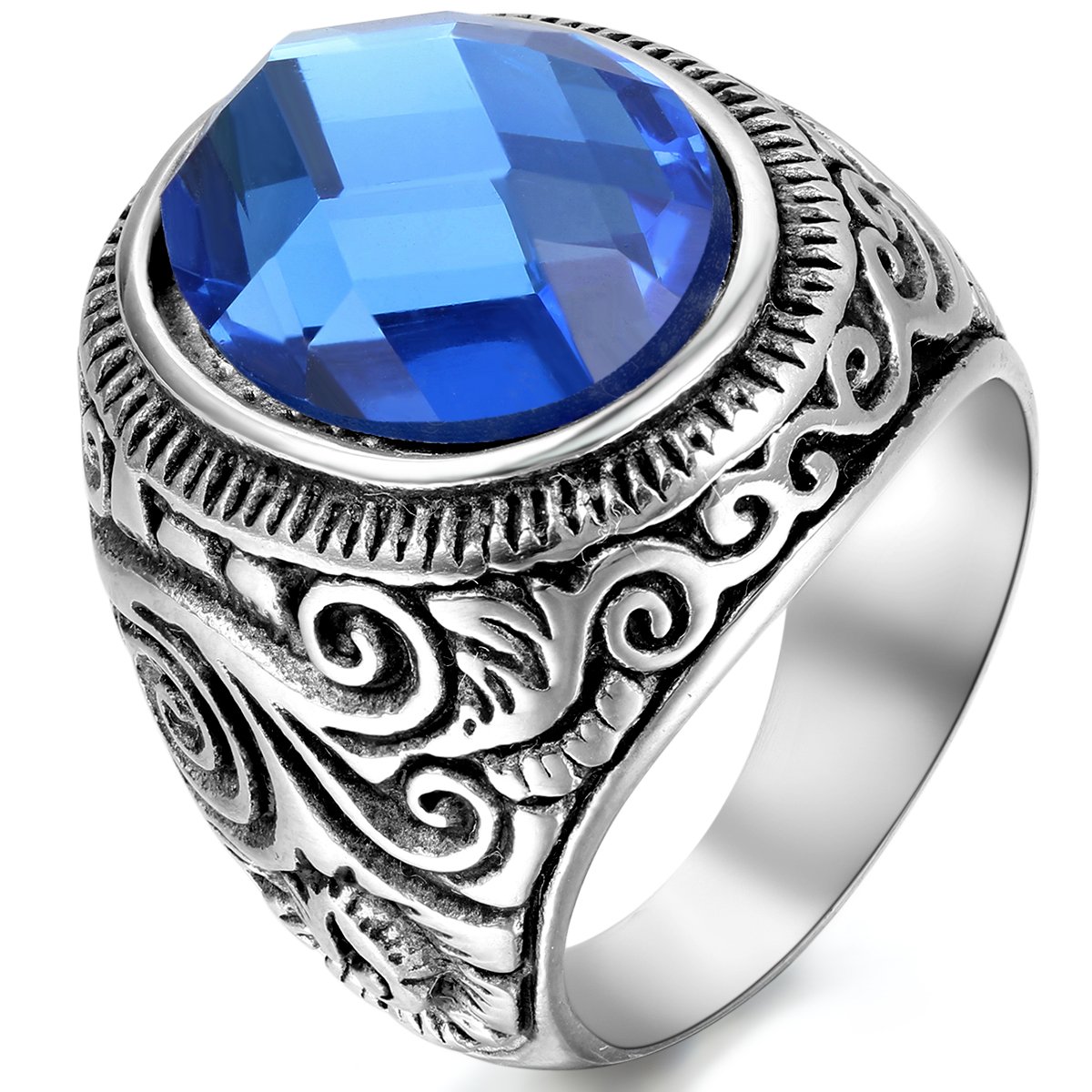 JewelryWe Schmuck Herren-Ring, Klassiker Retro Charm Schnitz