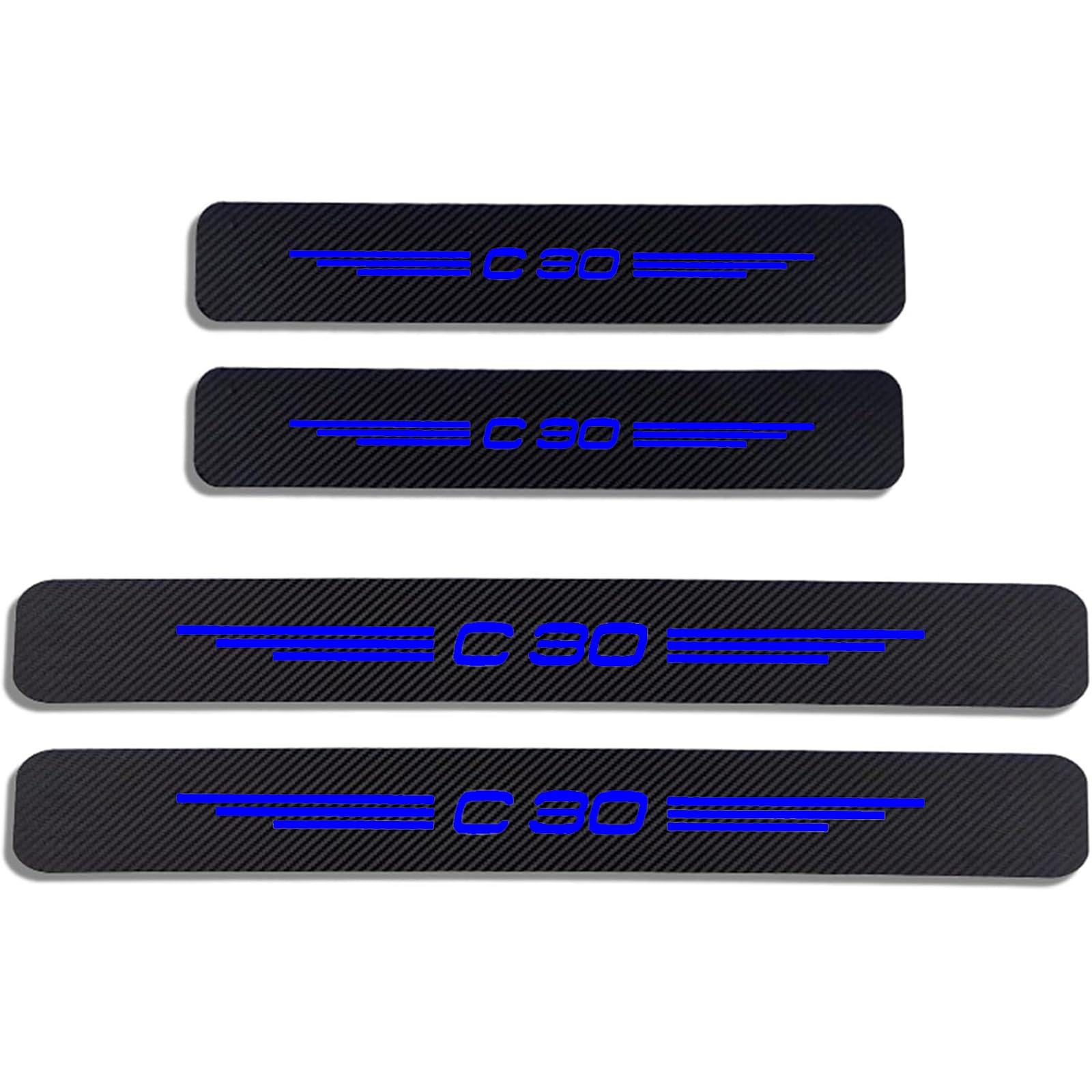 KAFMZEP Car Door Sill Protector for VOLVO C30 C 30 4PCS Car Door Sill Scuff Plate Carbon Fiber Stickers Accessories,Blue
