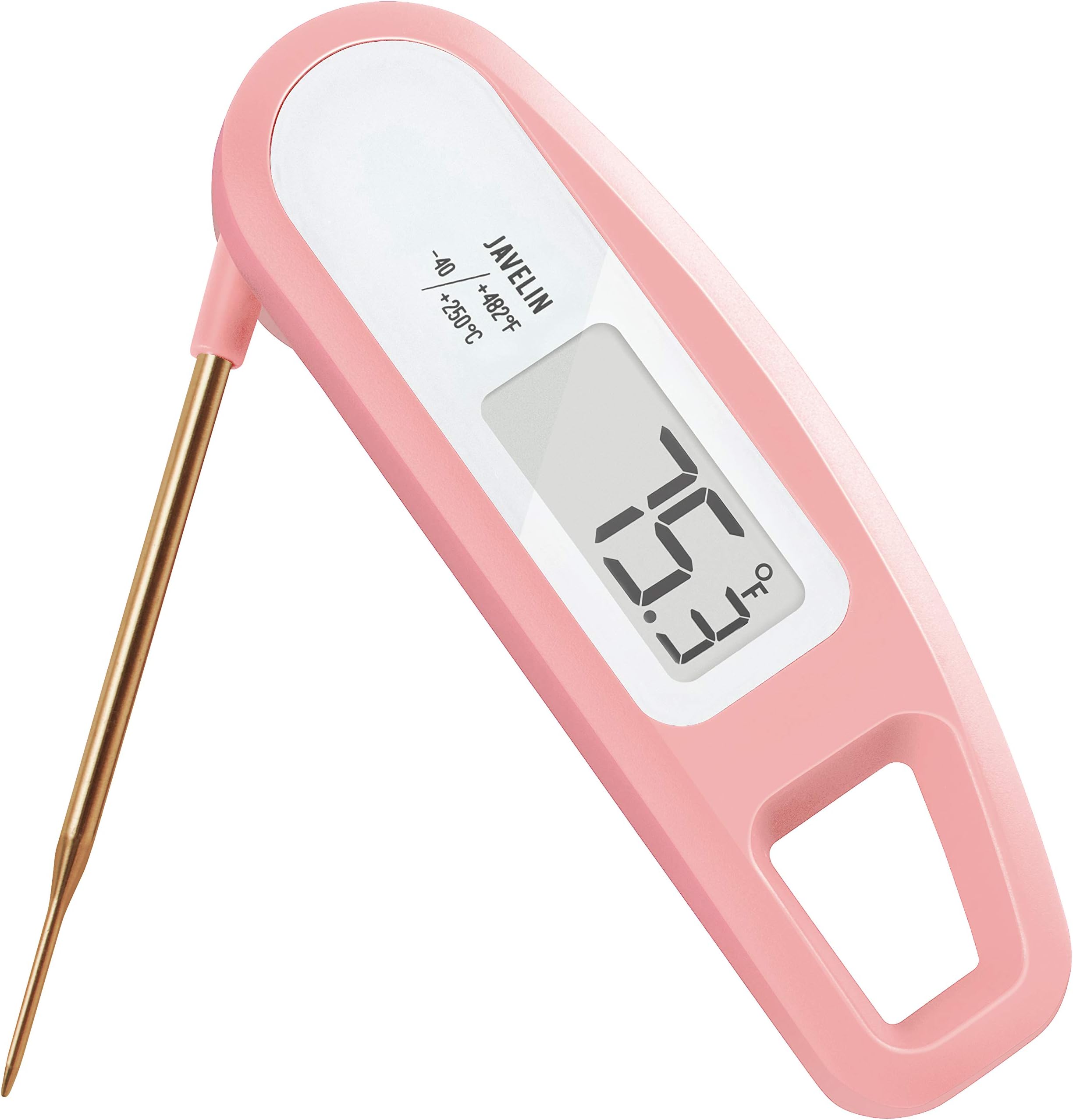 Lavatools PT12 Javelin Digital Instant Read Meat Thermometer for Kitchen, Food Cooking, Grill, BBQ, Smoker, Candy, Home Brewing, Coffee, and Oil Deep Frying, Pink