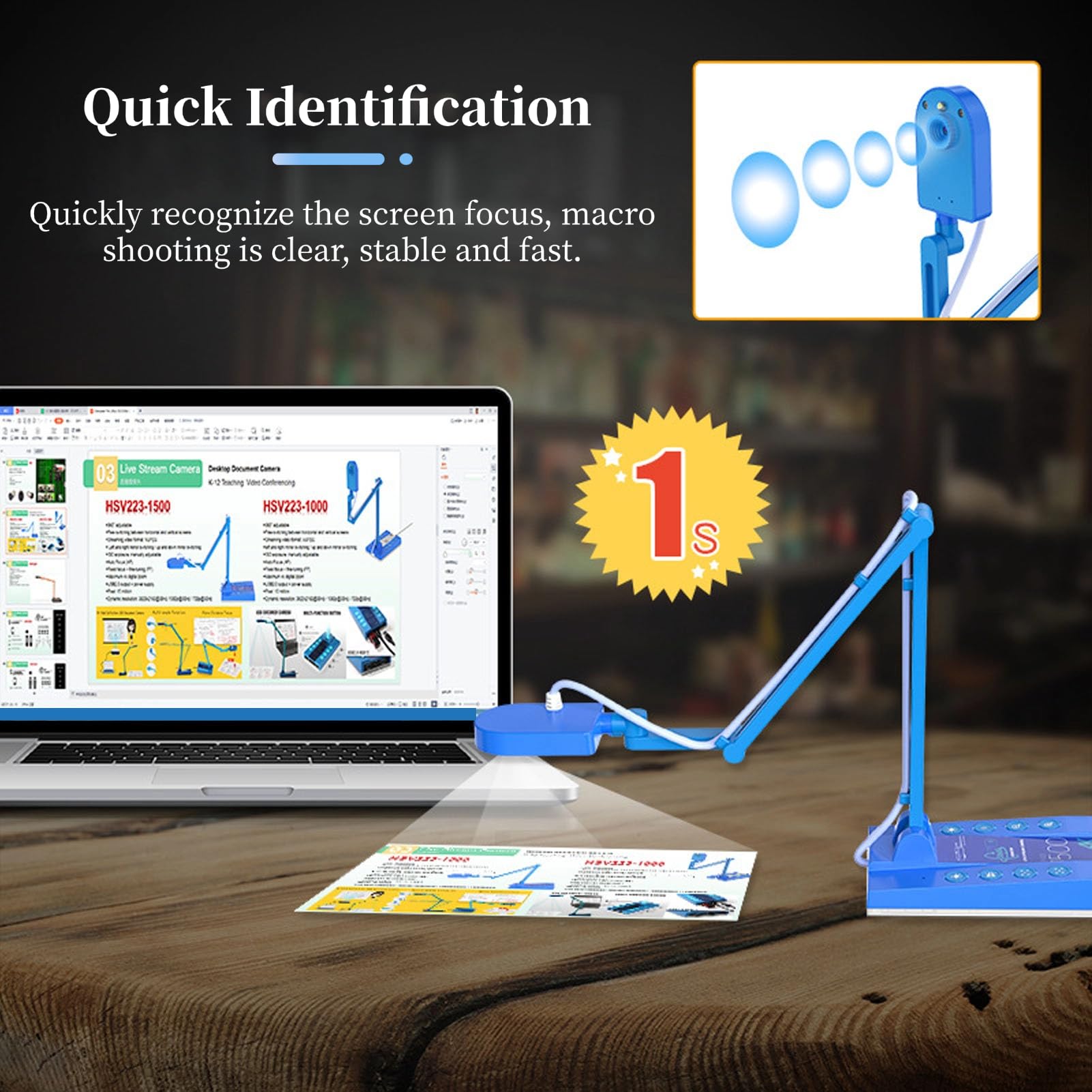 Caméra De Document USB Et Webacam, 4K Ultra HD 15 MP Pliable