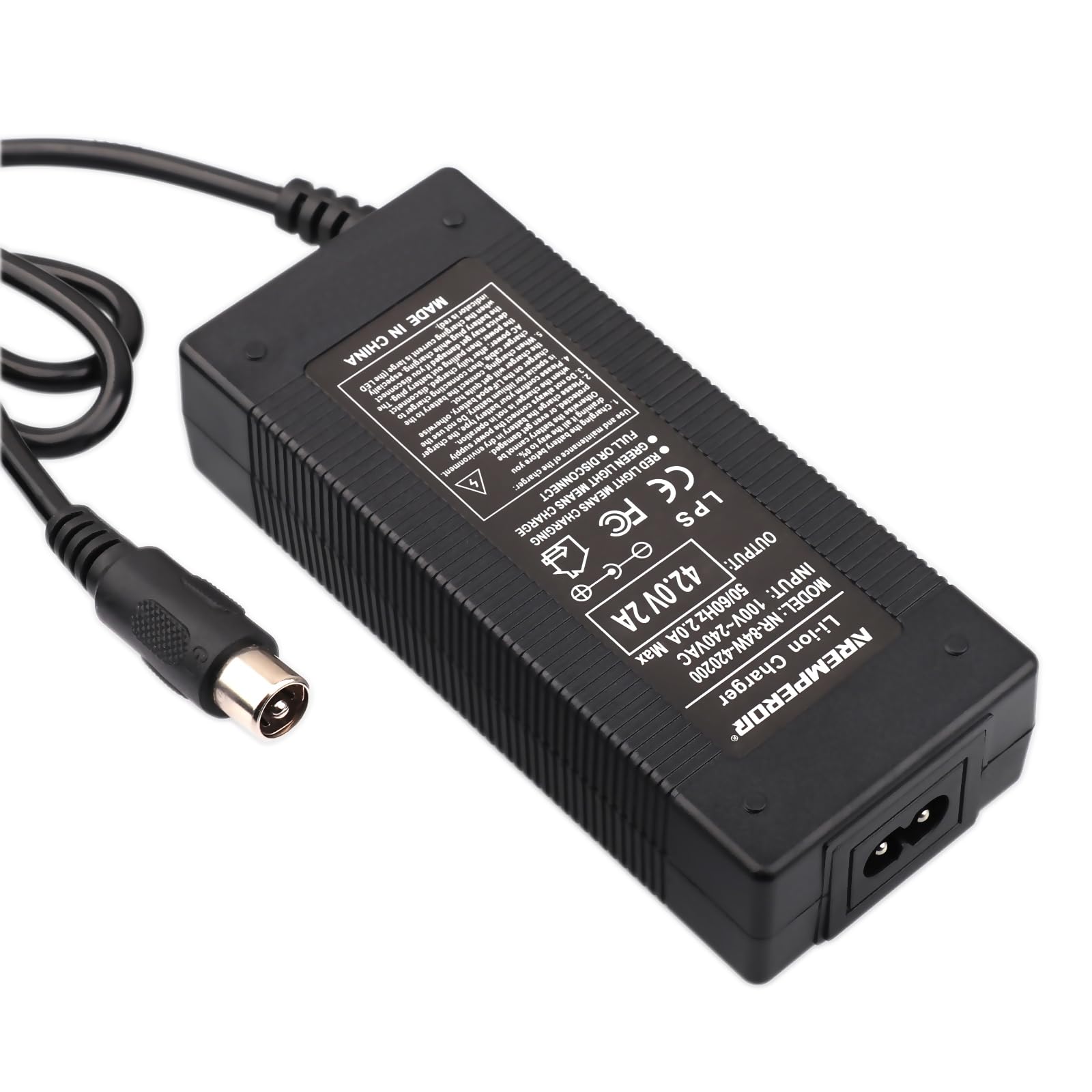 42V ładowarka 36 V do roweru elektrycznego VCA Li-ION wyjście 2A (RCA 10mm)