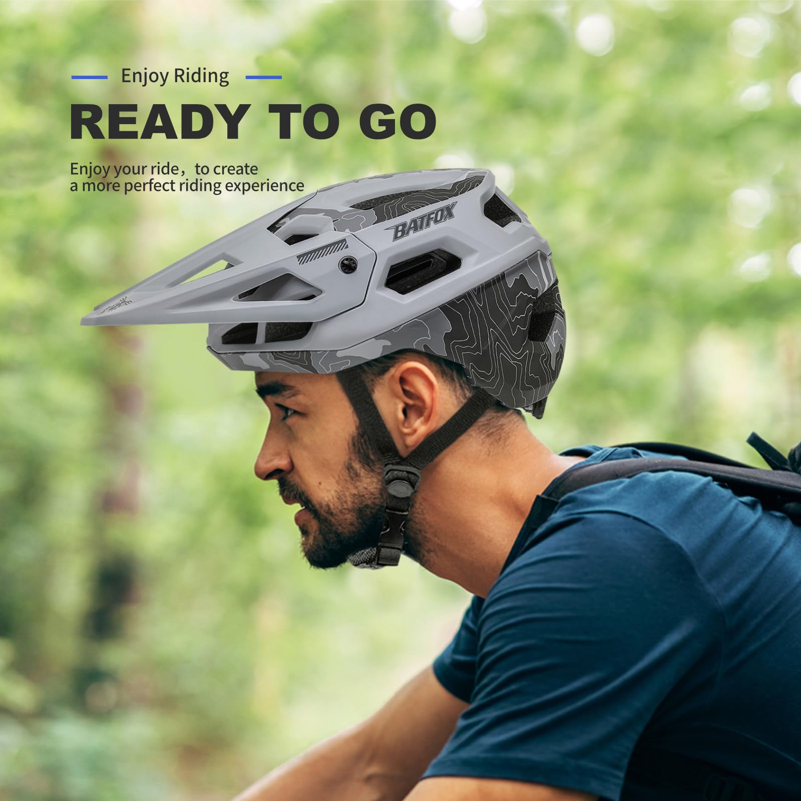 BATFOX Bike Helmet,Mountain Bike Helmet Helmets for Men Women Adults Youth