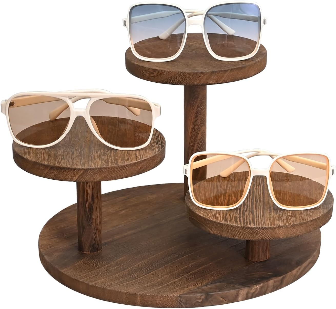 Ikee Design 3-Tier Wood Display Riser Jewelry and Multi-Purpose Display