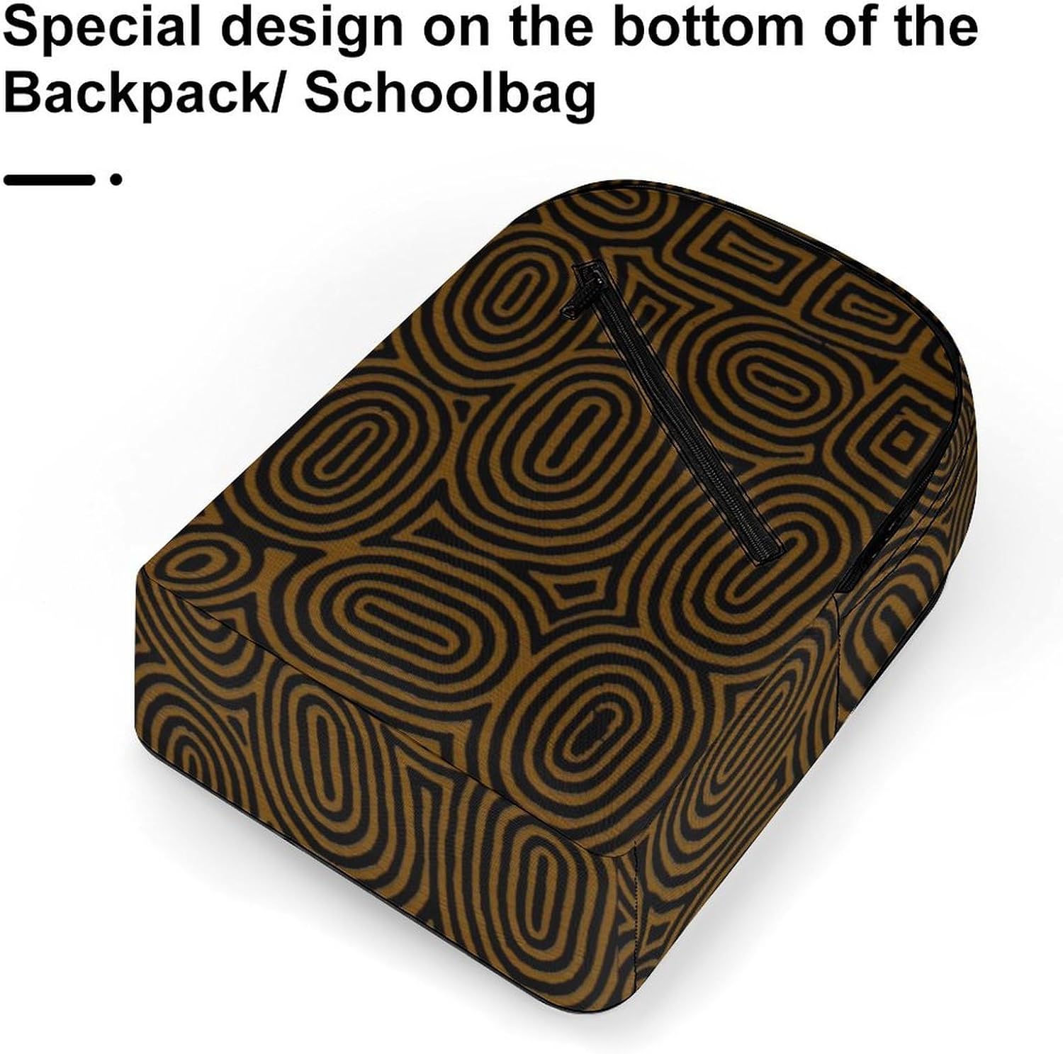 Afrocentric African Mud Cloth Print Durable And Stylish Semi Full Print Backpack