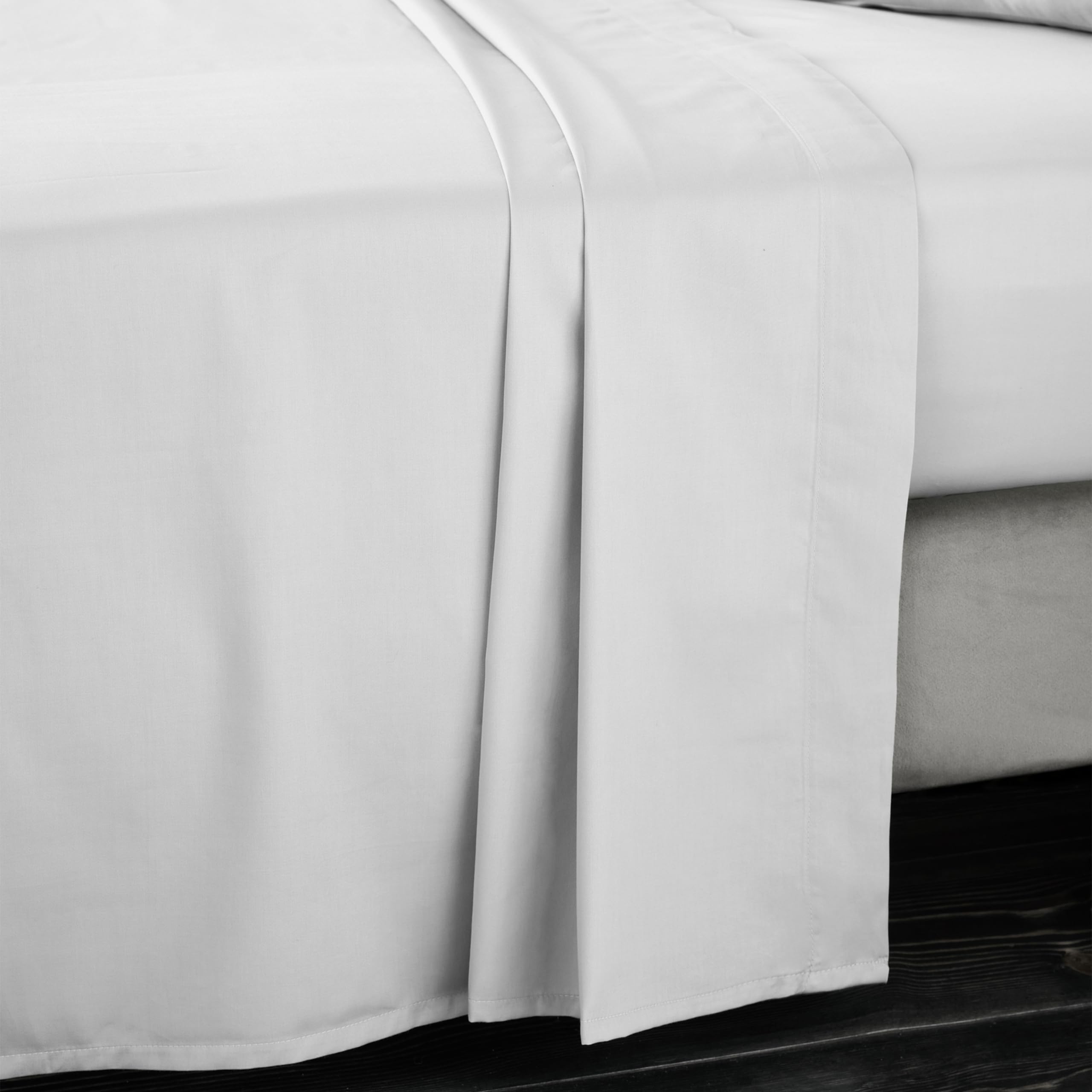 Bianca  400 Thread Count Cotton Sateen Flat Sheet - Dove Grey - King