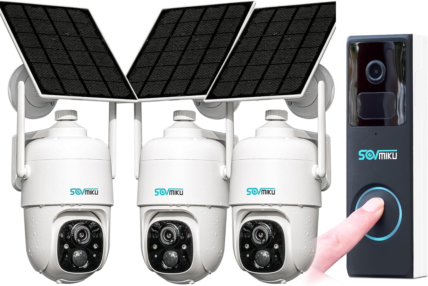 SOVMIKU Vicohome Video Doorbell 3CQ1 AI 2K Solar Security Camera Wireless Outdoor System, No NVR Needed, Two Way Audio, PIR Motion Detection, Easy to Setup, 180 Days Exchange Policy