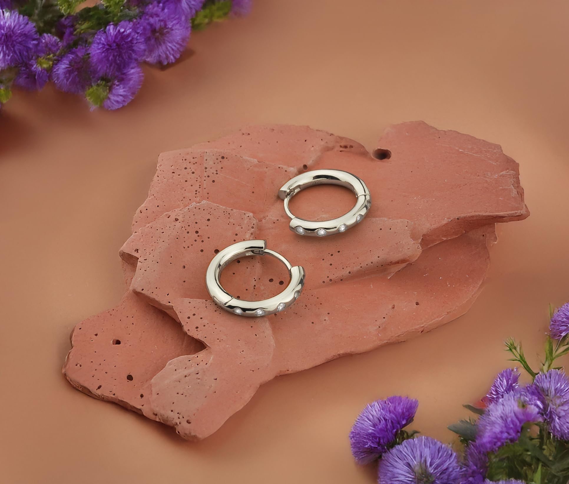 SOFIA MILANI - Damen Ohrringe 925 Silber - mit Zirkonia Steinen - Zirkonia Creole