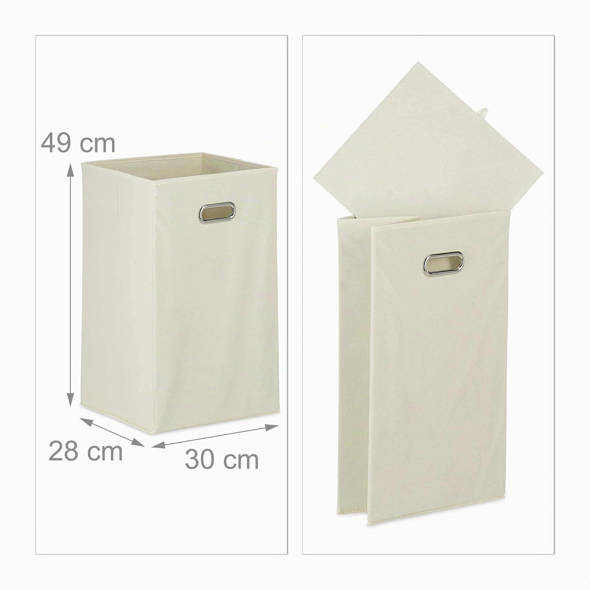 Relaxdays Scaffale a Colonna per il Bagno con Cestino Portabiancheria, Bambù, 3 Ripiani, HxLxP 130 x 37 x 33 cm, Marrone