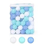 STARBOLO Ball Pit Balls for Toddlers, BPA Free Crush Proof Plastic Toy Balls for Ball Pit, Children\'s Pool Water Toys, Macaron Ocean Balls for Play Tent 2.2 Inch Pack of 100
