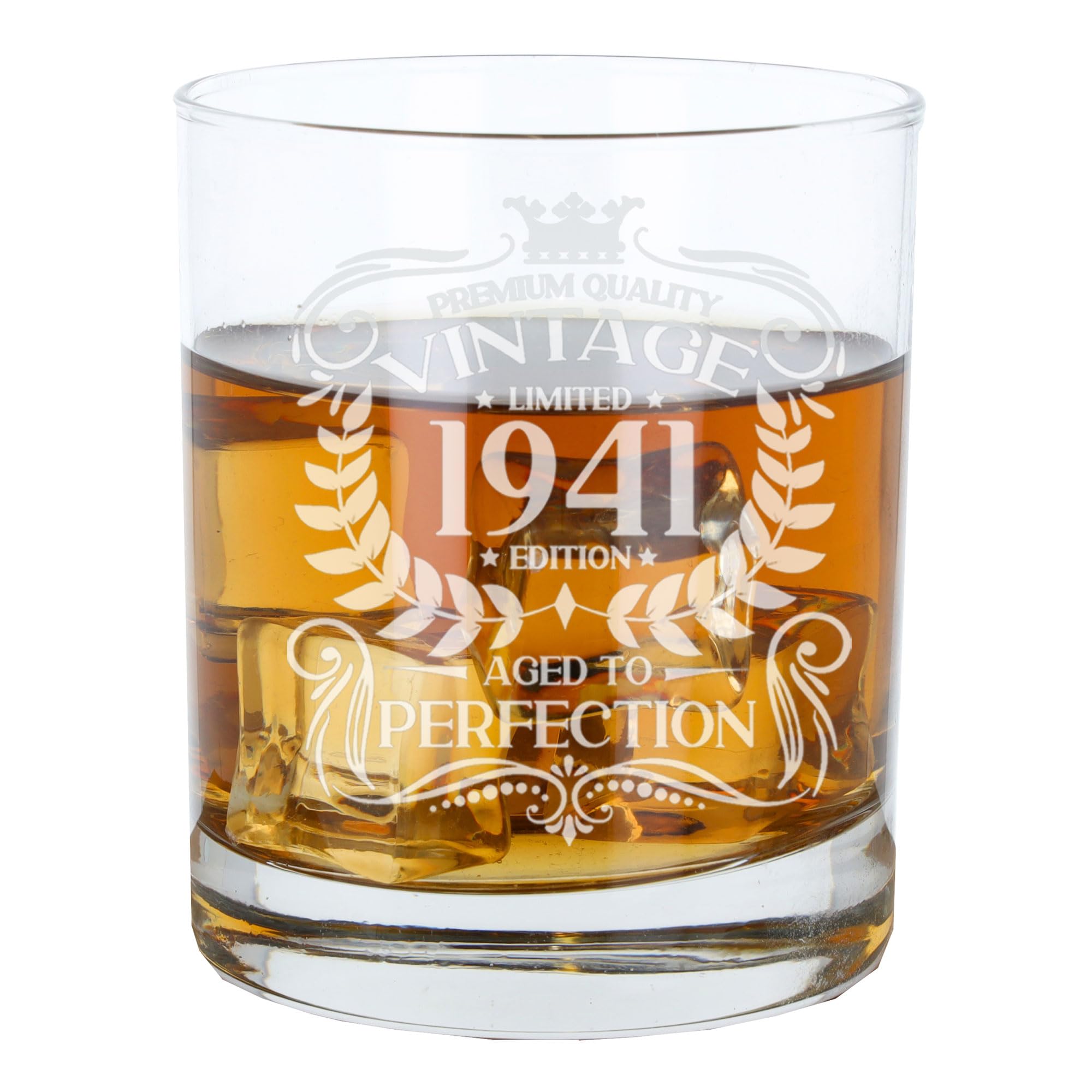 Always Looking Good 85th Birthday Gift for Men Vintage 1941 Aged to Perfection Engraved Whiskey Glass Present for 85 Year Old Etched Whisky Bourbon Scotch Lowball Tumbler Glasses