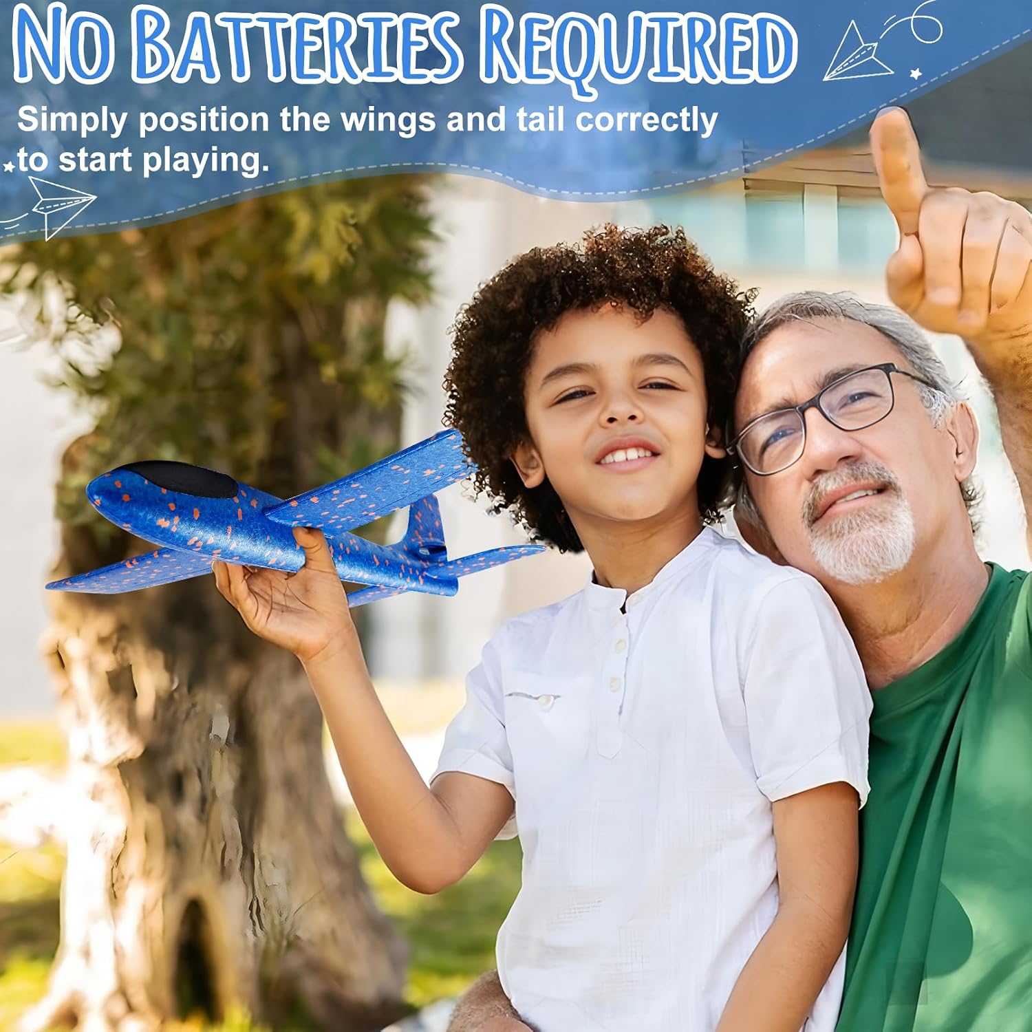 6 Pack Foam Airplanes Toys, 17.5" Large Glider Airplanes for Kids, 2 Flight Mode Glider Plane, Flying Styrofoam Plane for Outdoor Sport Birthday Party Favors