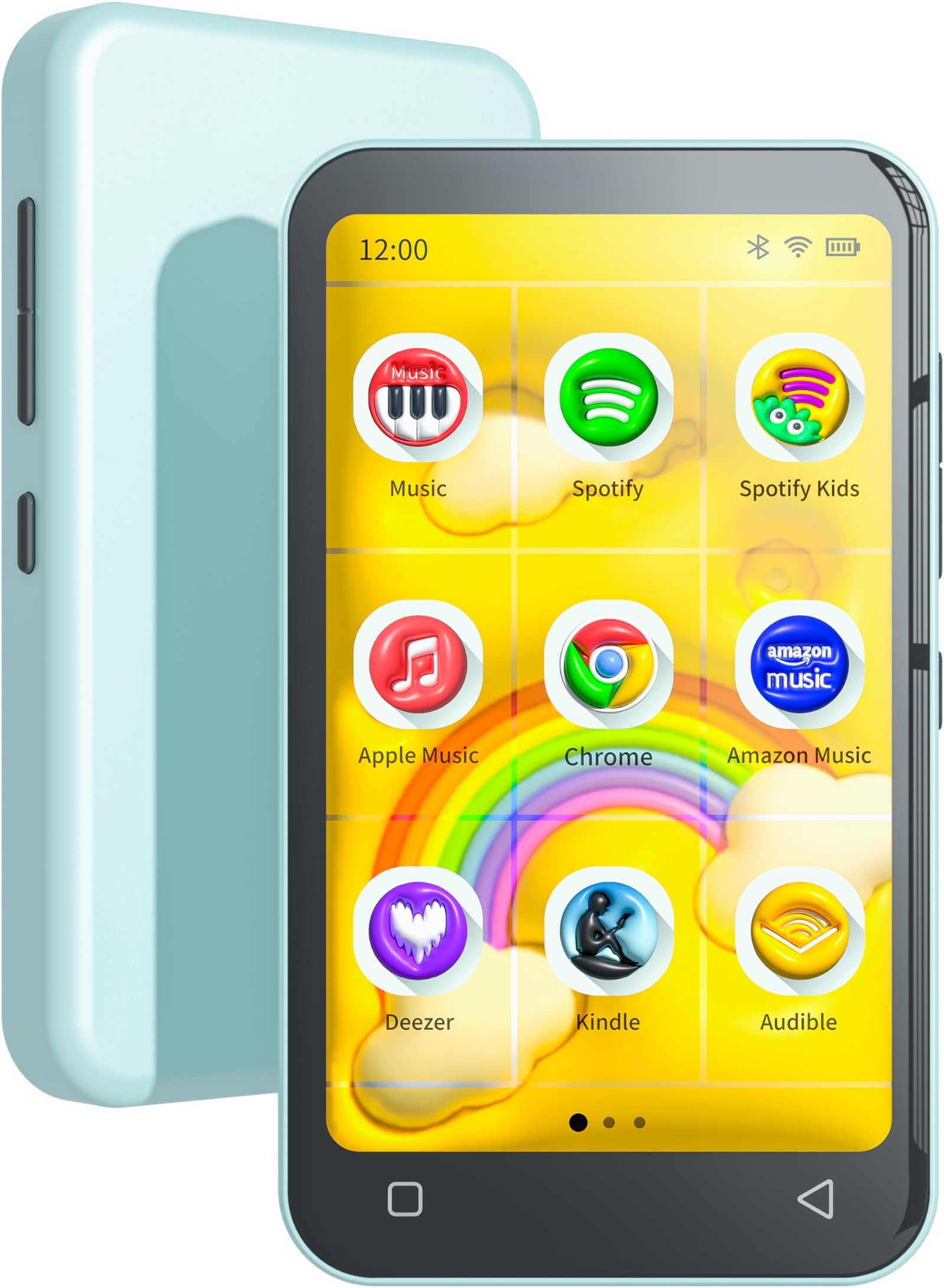 TIMMKOO 80GB Kids MP3 Player with Bluetooth and WiFi, Parental Controls, Pre-Installed Spotify, Spotify Kids, Audible, 4" Touch Screen MP4 Music Player Up to 1TB (Teal)