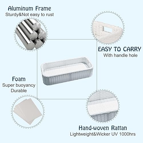 Miniatura 5 de Bandeja flotante para piscina, bandeja redonda para flotadores de piscina, para bañera de hidromasaje, aguas termales, fiesta en la playa, bebidas