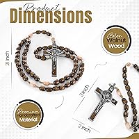 Vista 3 de SANCTUM VERITAS Catholic Rosary Necklace Large Bead Italian Rosary, Christian Prayer Beads for Car Mirror Decor, First Communion Religious Gift