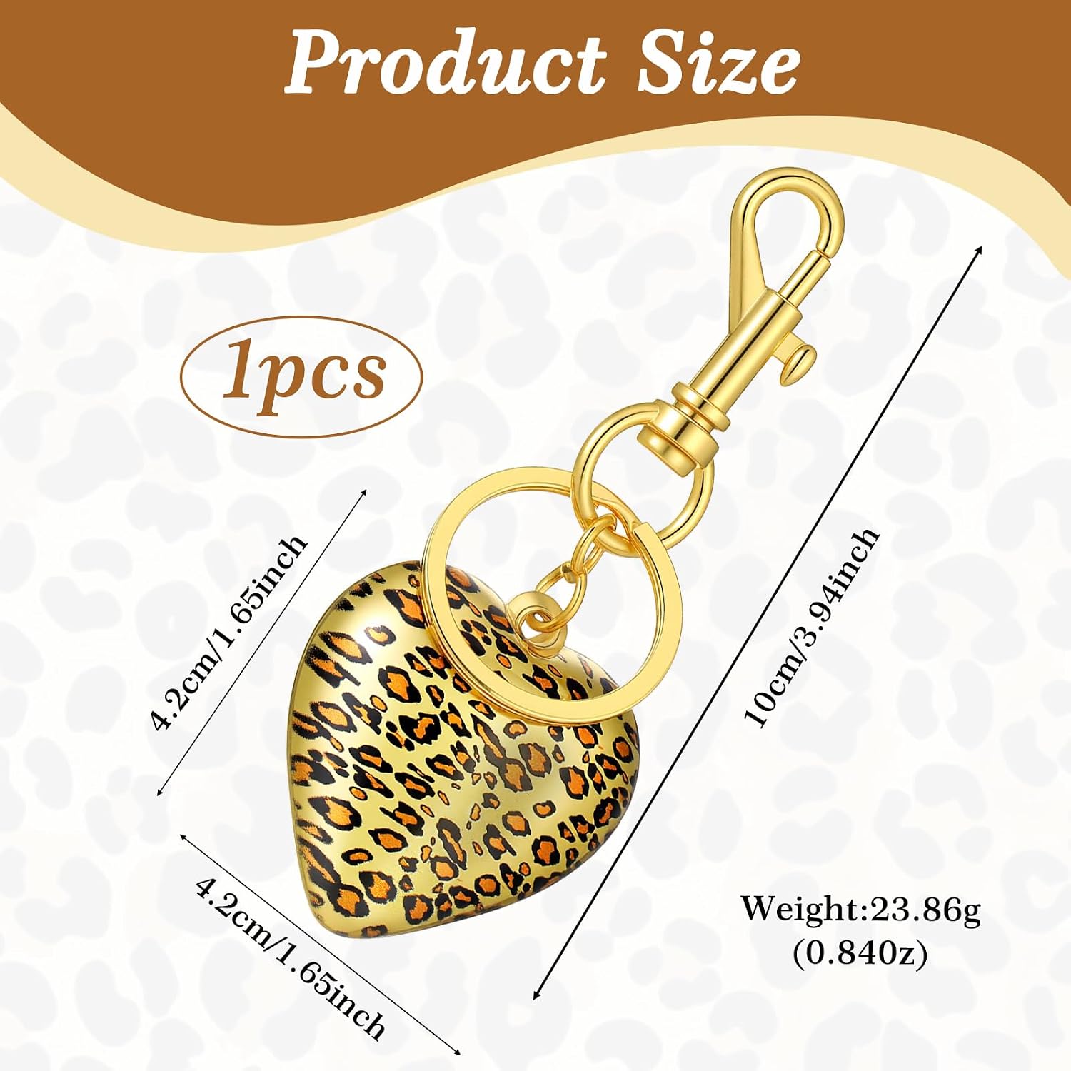 Ymapinc Leopard Purse Charm, Heart Purse Charms for Handbags, Gold Keychain Bag Jewelry, Leopard Print Bag Charms