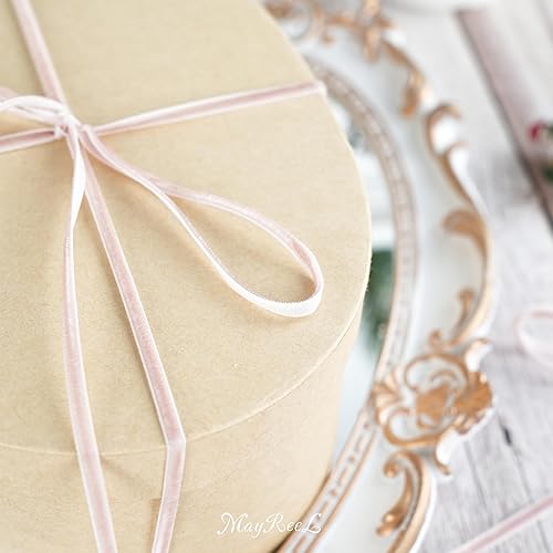 Miniatura 50 de MAYREEL 1/8 Inch White Velvet Ribbon Thin Cream Vintage Ribbon for Wedding Bridal Invitations Gift Wrapping Party Favor Boxes 50 Yards
