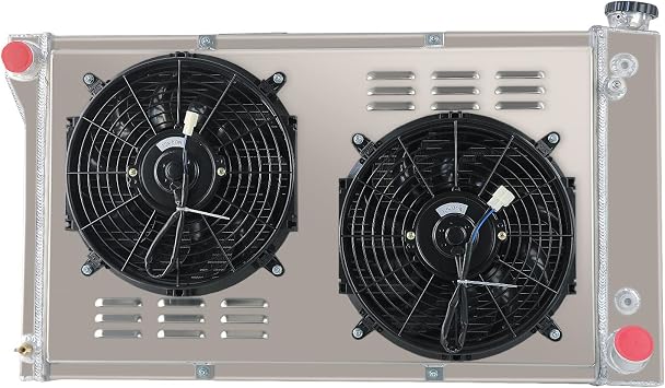 4 Row Radiator Shroud Fan Thermostat For 67-72 CHEVY C/K C10 C20 C30 Truck GMC