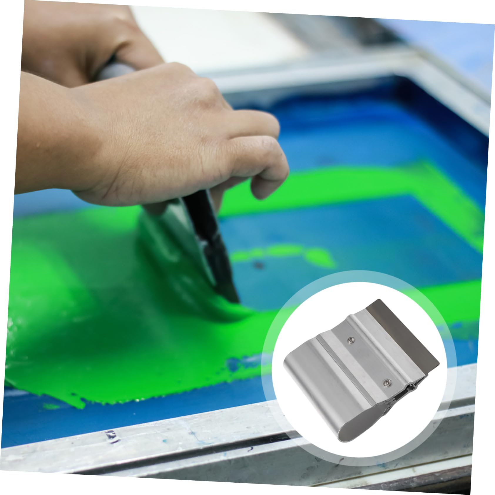 ERINGOGO 1Pc Stainless Steel Printing Ink Scraper Tool Durable Blade for Graphic Textile Applications for Hand Printing Machine Use Efficient Printing Supply