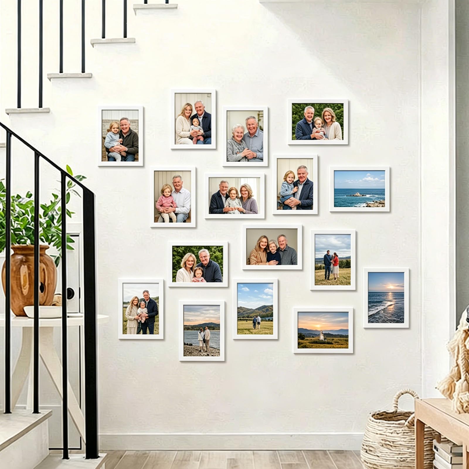 DAJAVE 20 cornici portafoto 13 x 18 cm, per parete e tavolo, in legno massiccio A6, per uso in uffici e appartamenti, matrimoni, famiglia, paesaggi