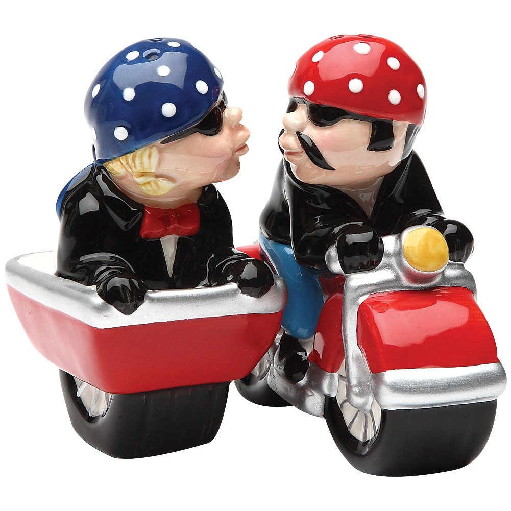 Salière poivrière moto mari et femme un cadeau de couple complice pour la cuisine