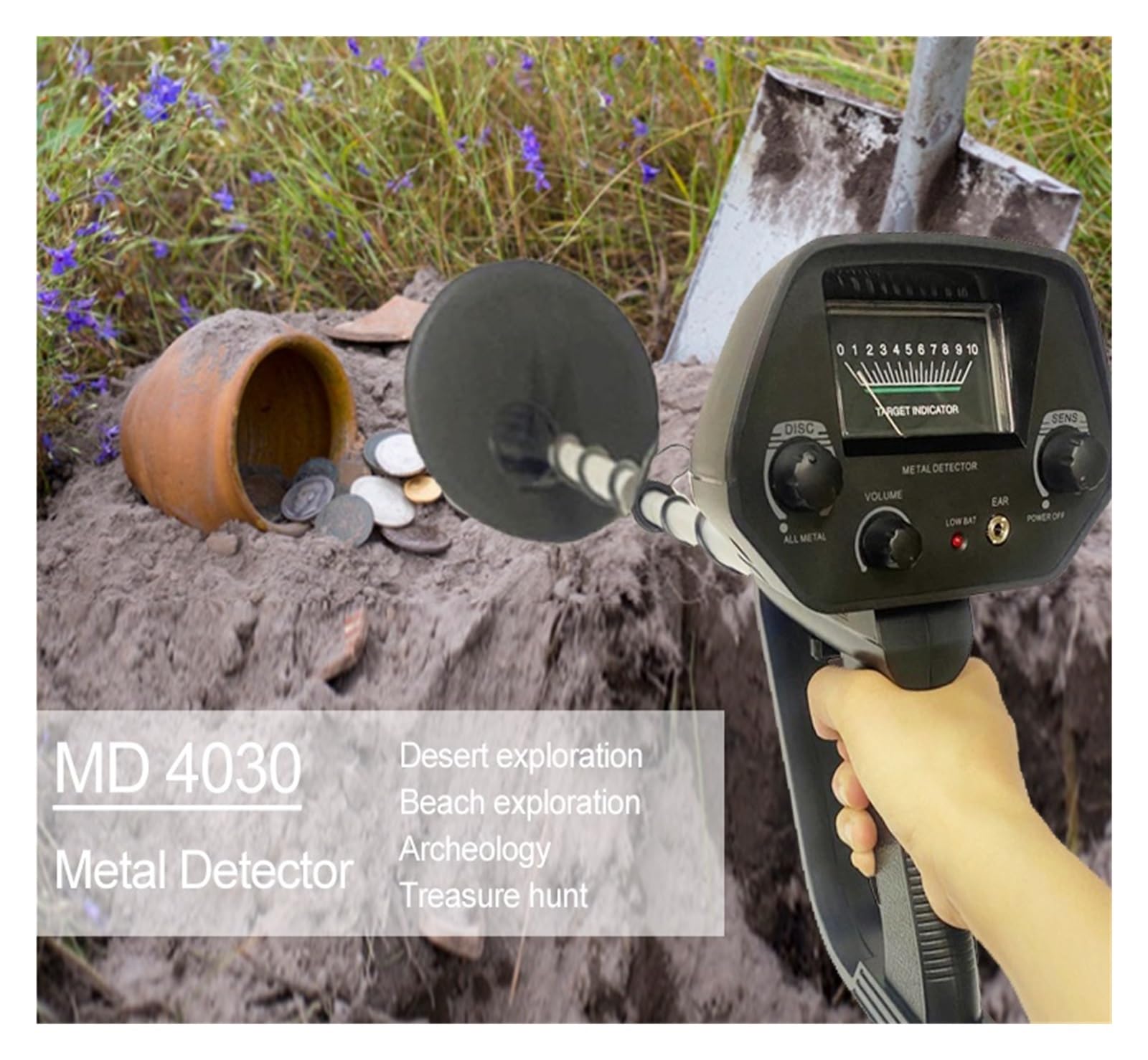 Detector De Metales MD4030 Wykrywacz metali Pinpointer Profesjonalne wykrywacze złota Poszukiwacz skarbów Poszukiwacz Wyszukiwarka metali Wykrywaj bardziej efektywnie