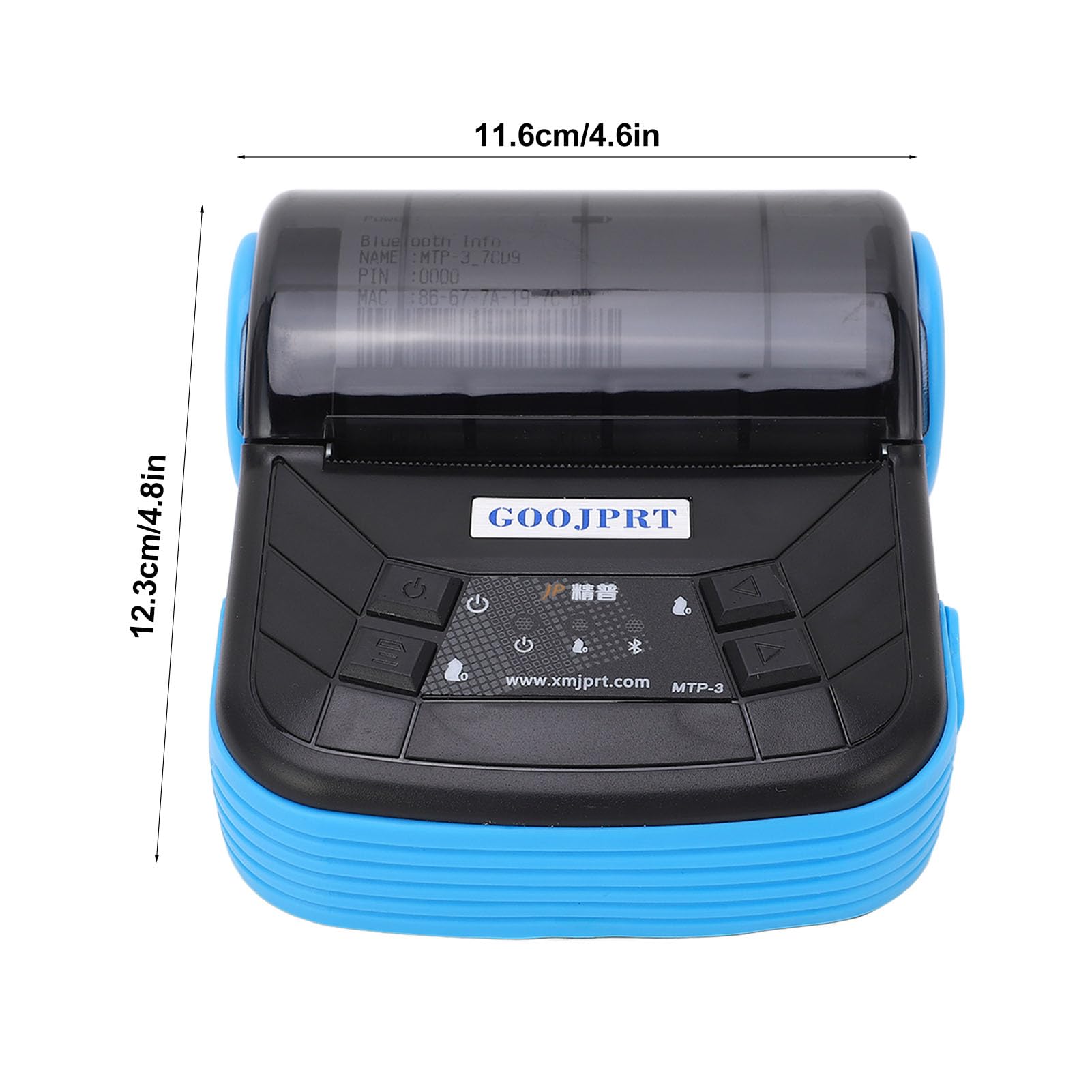Impresora Térmica 80mm Bluetooth Impresión Inalámbrica Amplia Compatibilidad Impresora Portátil de Recibos de bajo Ruido para el Hogar Oficina Viajes de Negocios