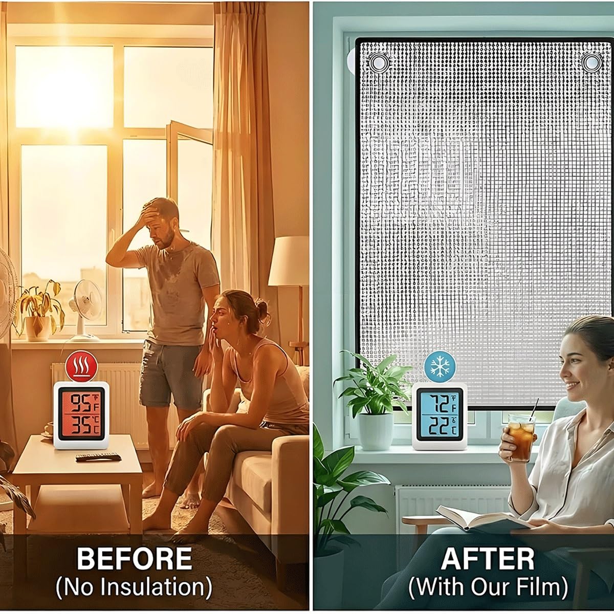 Película de protección solar, tipo ventosa aislante del calor, película de privacidad totalmente opaca con protección UV para uso doméstico estándar