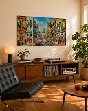 Schipper Peinture par numéros - Cuba Nostalgie - Tableaux de Peinture pour Adultes avec pinceaux et peintures acryliques, triptyque, 50 x 80 cm - 5