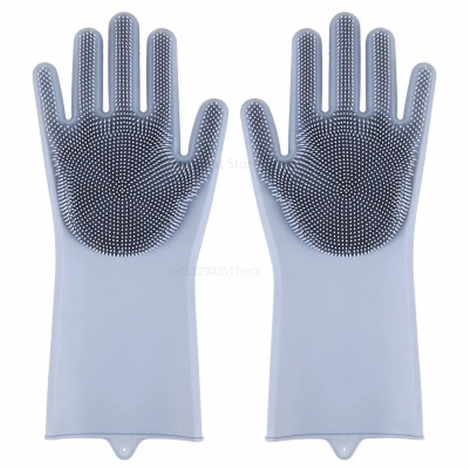 Reinigungshandschuhe, Küchenreinigungswerkzeuge, Haushalts-Silikonhandschuhe, Spülbürsten(Grau)