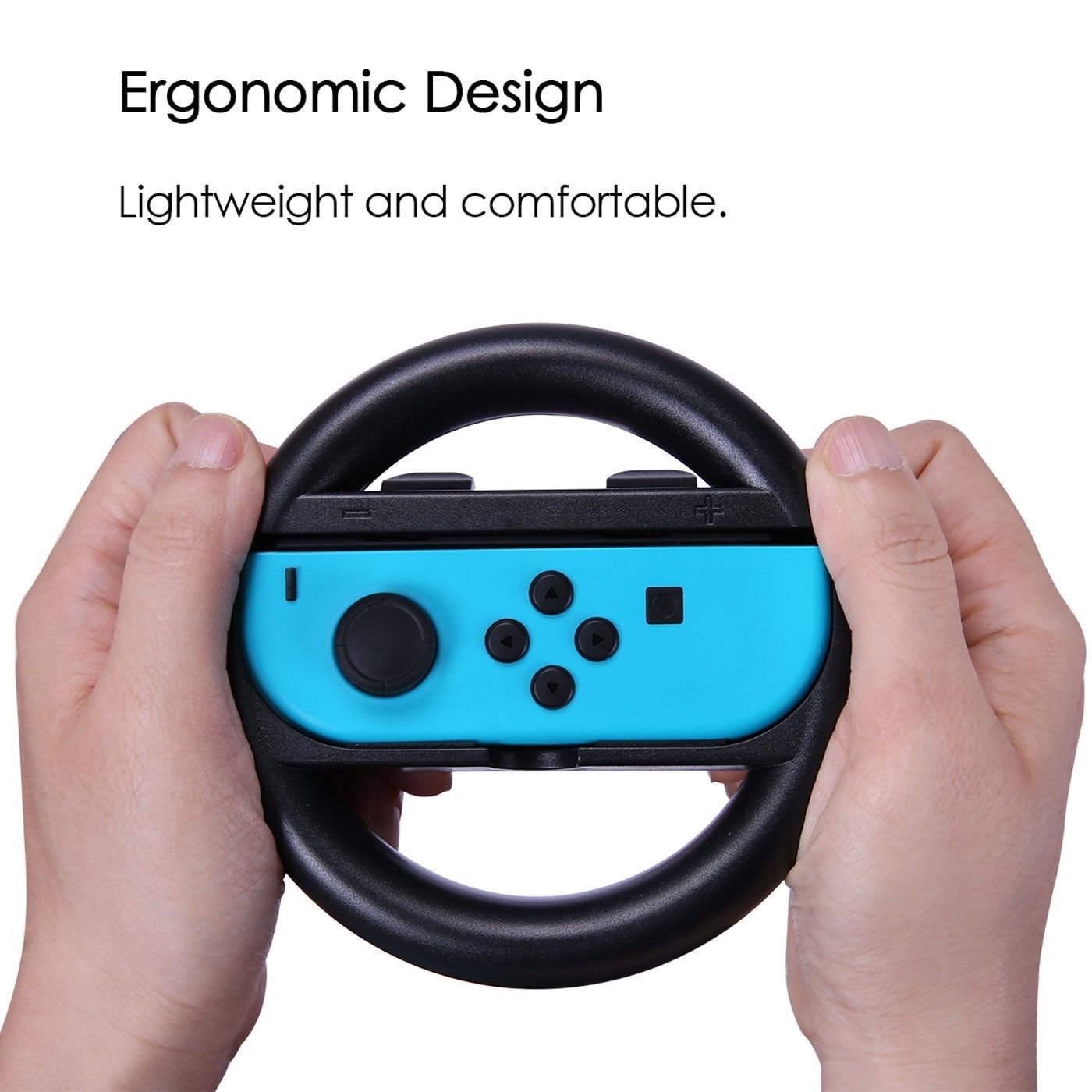 Volante Nintendo Switch,Joy-con Racing Wheel Controladores Handle Grips para Nintendo Ergonomic Design Switch Mario Kart (Azul y Rojo)