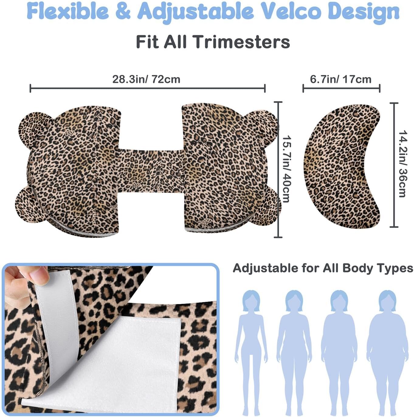 Pregnancy Pillow for Sleeping,Maternity Pillow with Cooling,Maternity Support for Back and Hip Relief,Soft and Comfortable Wedge Pregnancy Pillows Side Sleeping Support for Belly with Removable Cover