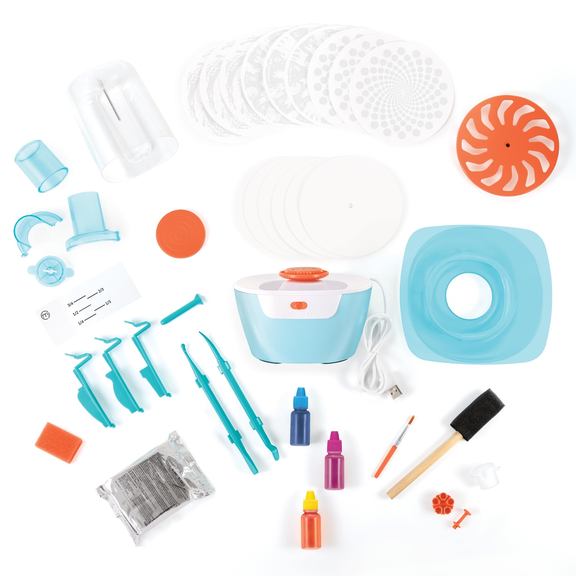 Make It Real Kit Cerámica 2 en 1, Torno y Spin Art para Niños