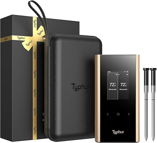 Miniatura 9 de Typhur Sync Gold Termómetro Inalámbrico WiFi para Carne, 2 Sondas Delgadas, 6 Sensores, Señal 10x Más Fuerte, Precisión de ±0.5℉, Configuración