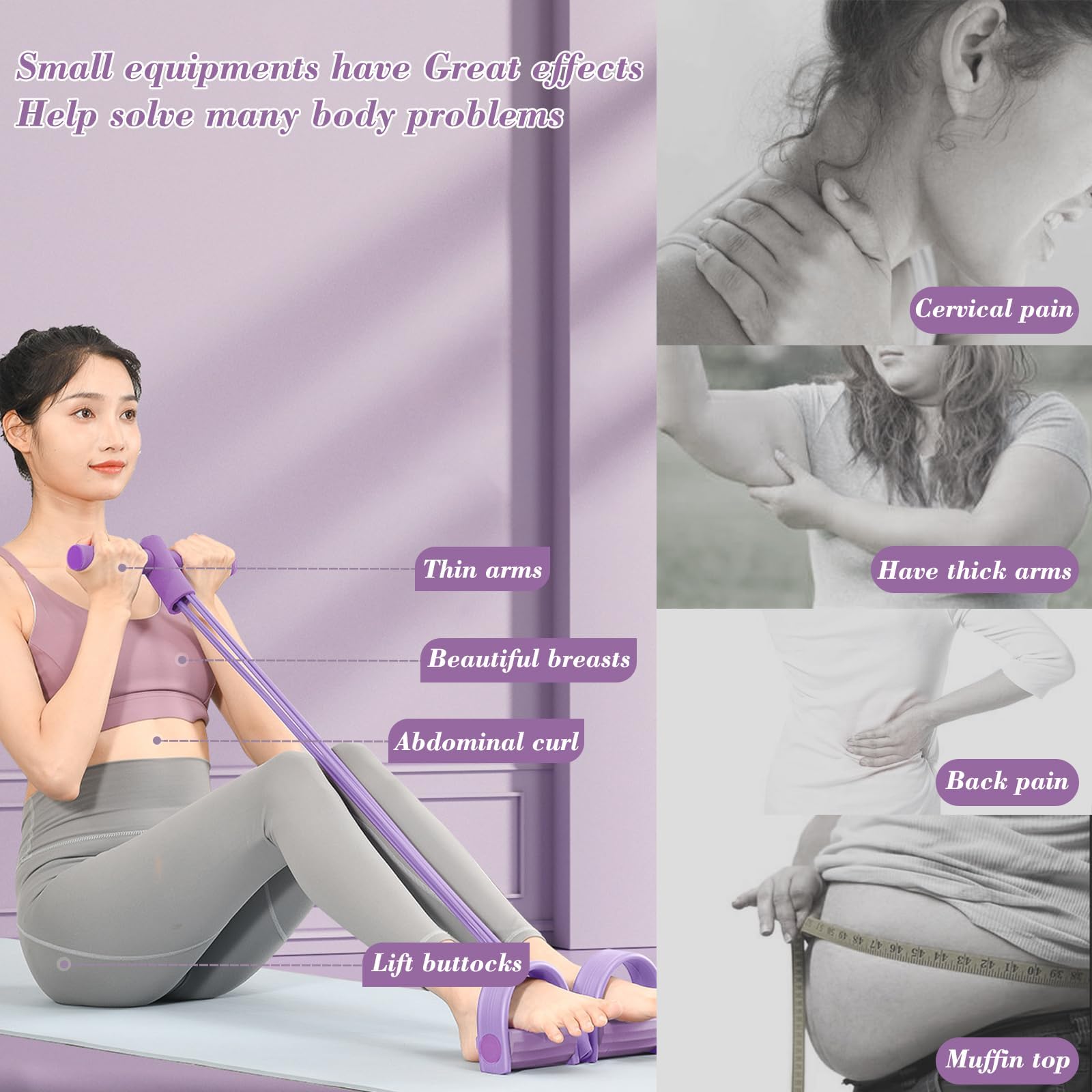 Corde De Tension Multifonction XoeLLe Avec Sangles Et Pédales – Élastique Sport Pour Musculation, Yoga, Rééducation, à La Maison Ou Au Bureau