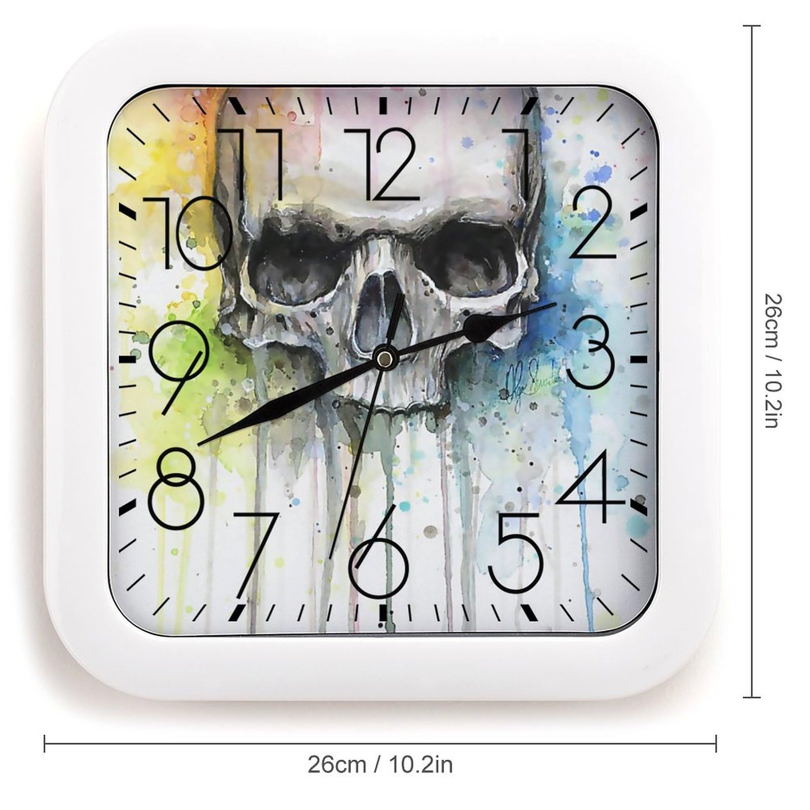 髑髏掛け時計 Amazon.co.jp: 掛け時計 ドクロ 頭蓋骨 カラフル 水彩 壁掛け時計 かけ