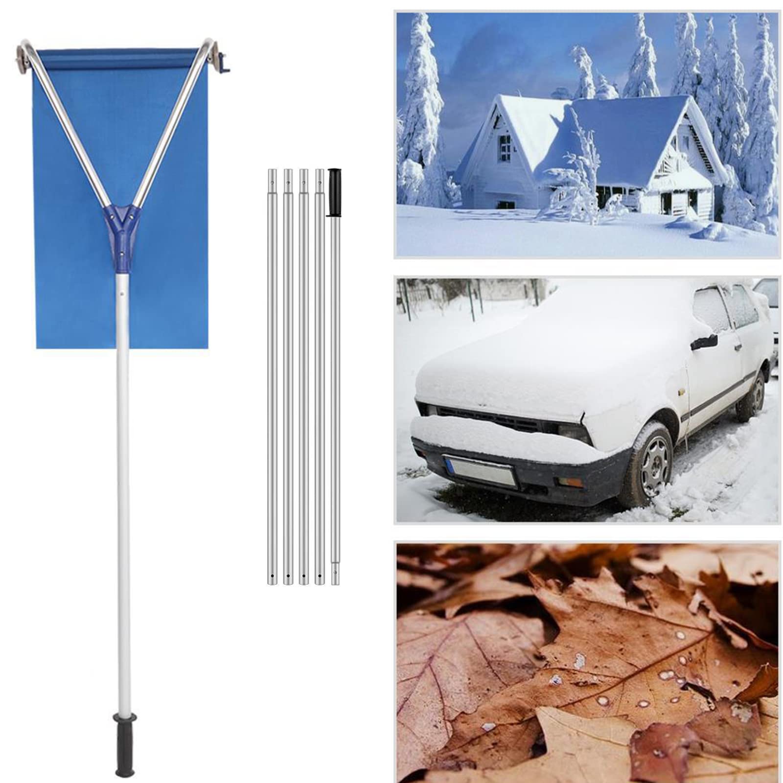 Râteau de déneigement voiture pour nettoyer les feuilles mouillées du toit