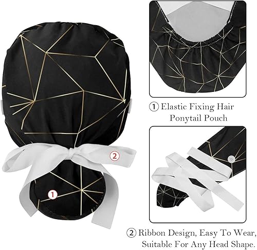 Miniatura 4 de FFLOWER Gorras de trabajo con botón rosa pastel blanco lunares cola de caballo titular de lazo trasero sombrero para mujer pelo largo, Multicolor 03