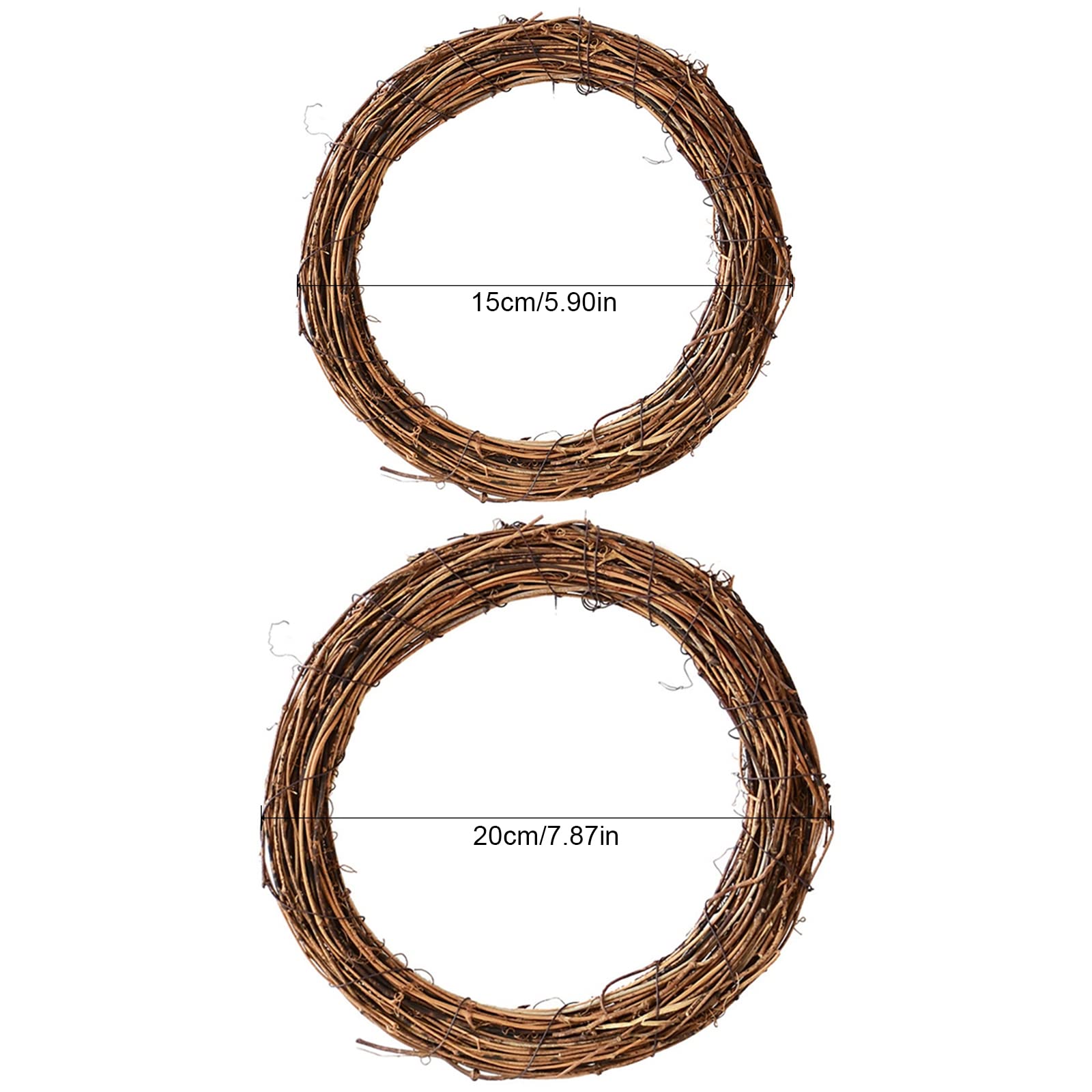 2 Pezzi Ghirlanda Natalizia Retrò, Ghirlande di rattan di vite naturali, 30cm Set di ghirlande rattan di Natale, DIY Decorazione da appendere alla parete per Vacanze matrimonio Natalizia Decor (C