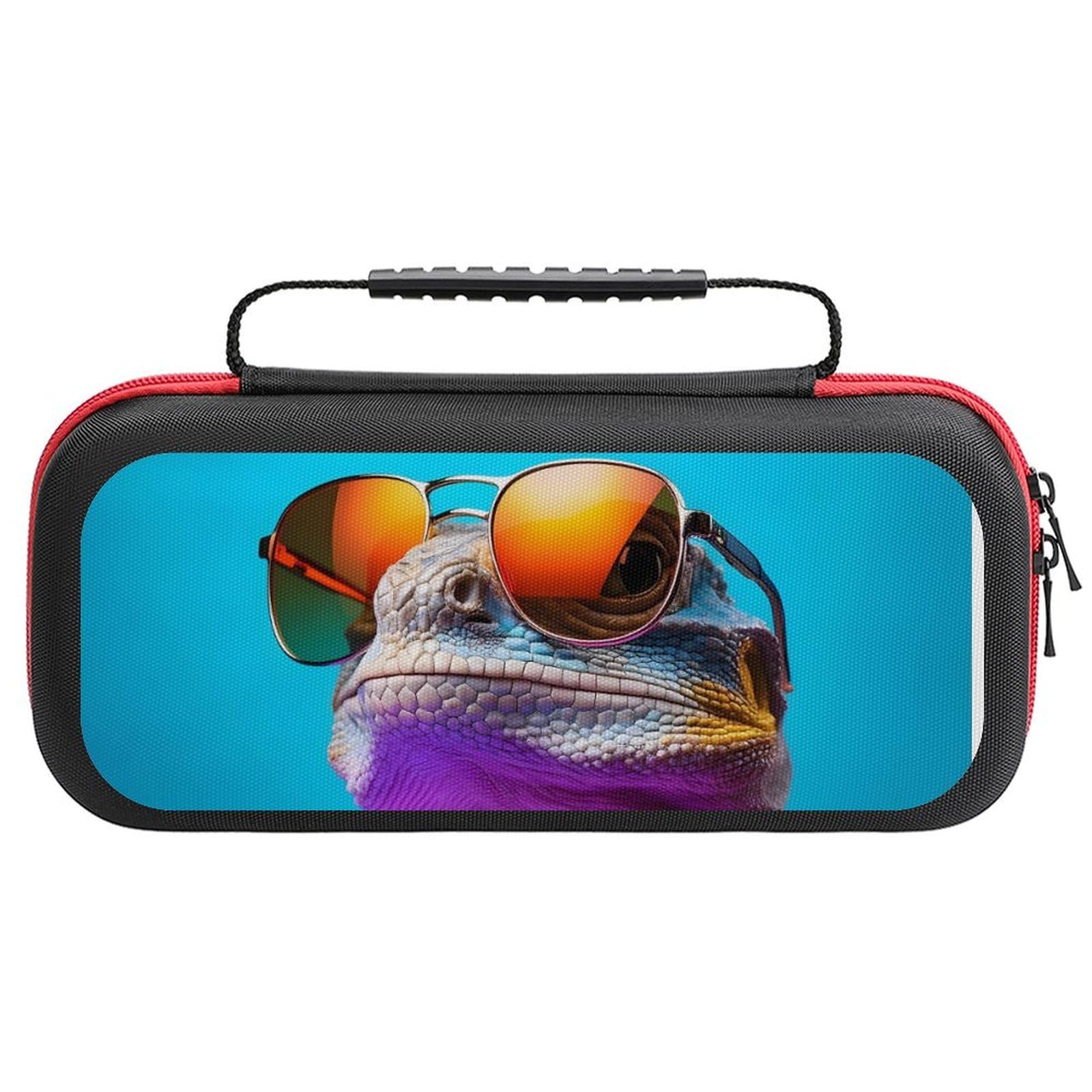 VOSERY Lizard With Sunglasses Colorful Case Compatible with Nintendo Switch Case Travel Carry Case Compatible with Switch Lite