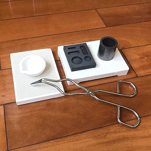 Graphite Crucible Set, Ingot Mold Set High Purity Graphite Torch Melting Casting Kit for Metal,Gold,Silver and Copper Ingot Torch Melting Kit Tool Mould Set (Sets (6PCS))