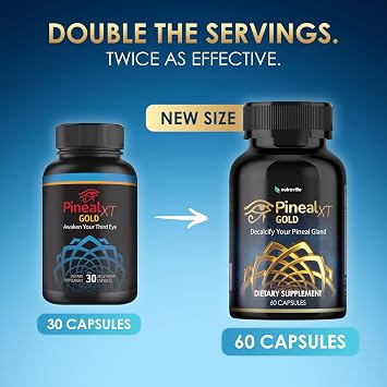 Pineal XT Gold Pineal Gland Supplement, Third Eye Awakening, 3 Pack