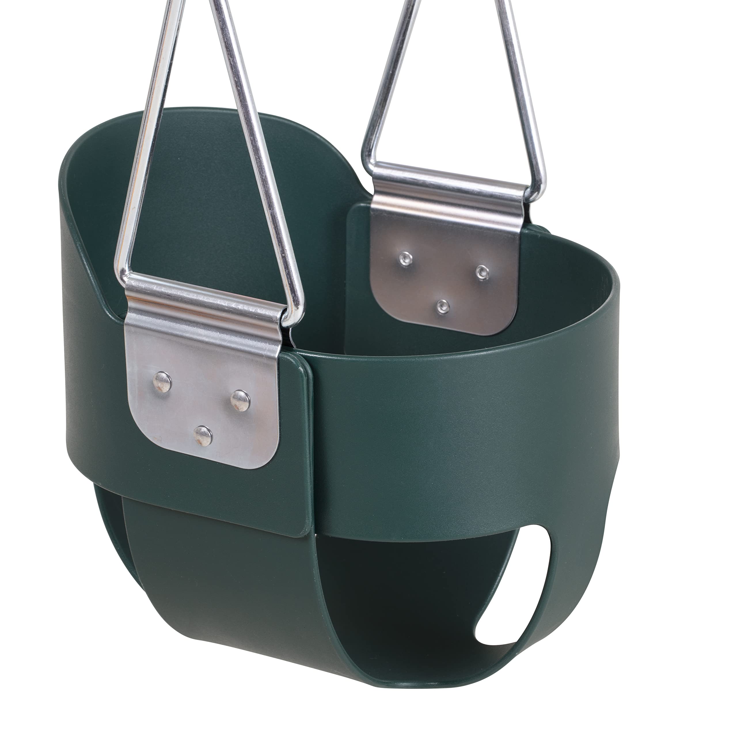 Jack and June Green High Back Full Bucket Playset Toddler Swing with Plastisol-Coated Chains