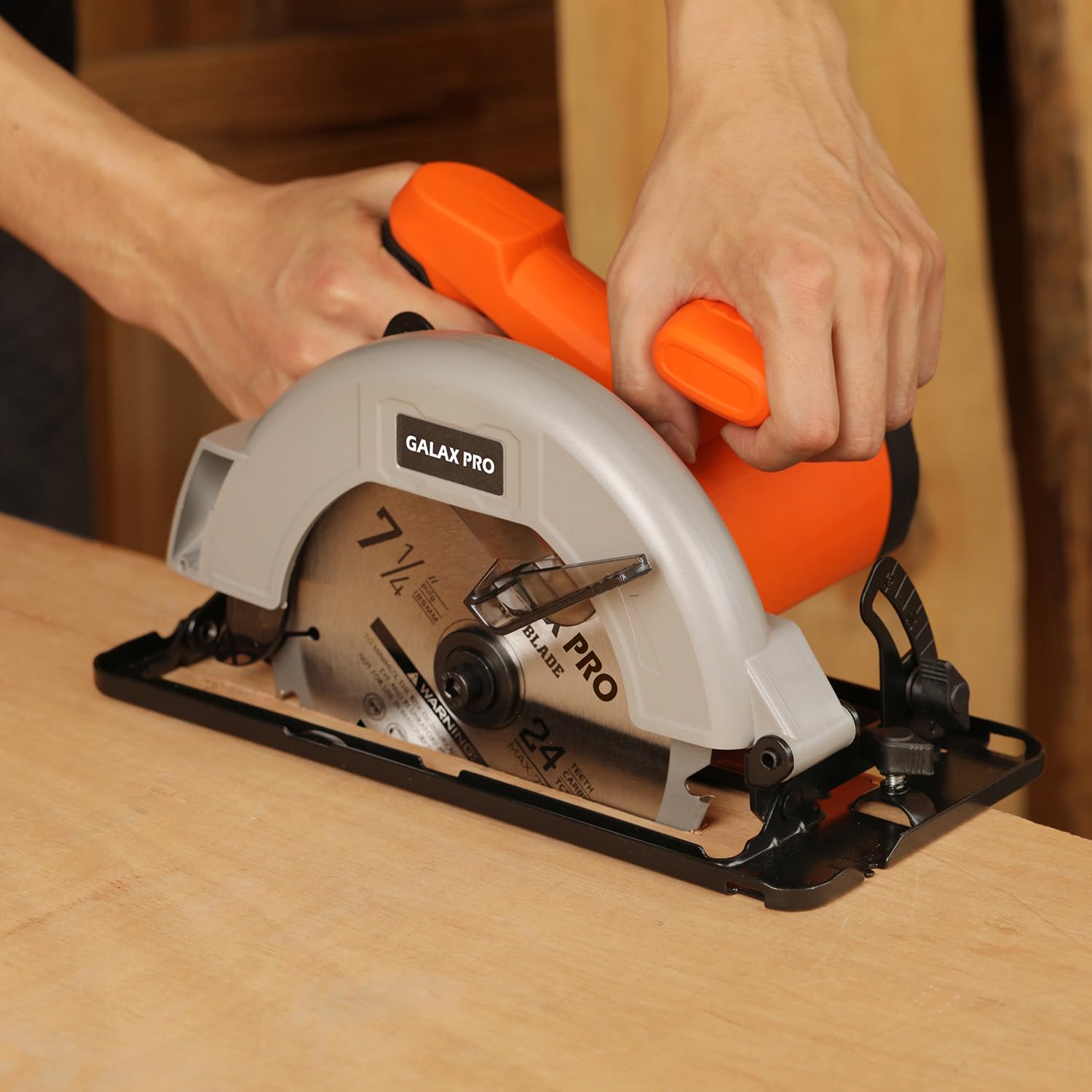 GALAX PRO Kreissäge, 1400W Maximale 6000RPM, Einstellbare Schnitttiefe und -winkel: 62 mm (90°) - 48 mm (45°), Sägeblatt-Ø: 185mm, für Holz, Weichmetall, Plastik, PVC