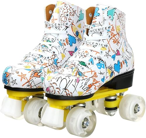 Miniatura 3 de Unisex Indoor and Outdoor Roller Skates Classic High-top for Adult Skating Four-Wheel Roller Skates