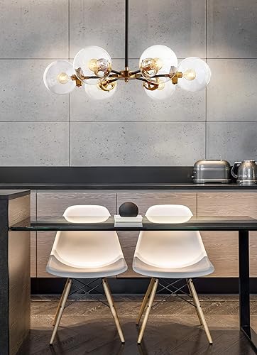 Miniatura 2 de JONATHAN Y JYL9015A Caleb - Colgante de latón de 6 luces de 28 pulgadas, contemporáneo, transitorio, regulable, ajustable, para cocina, sala de