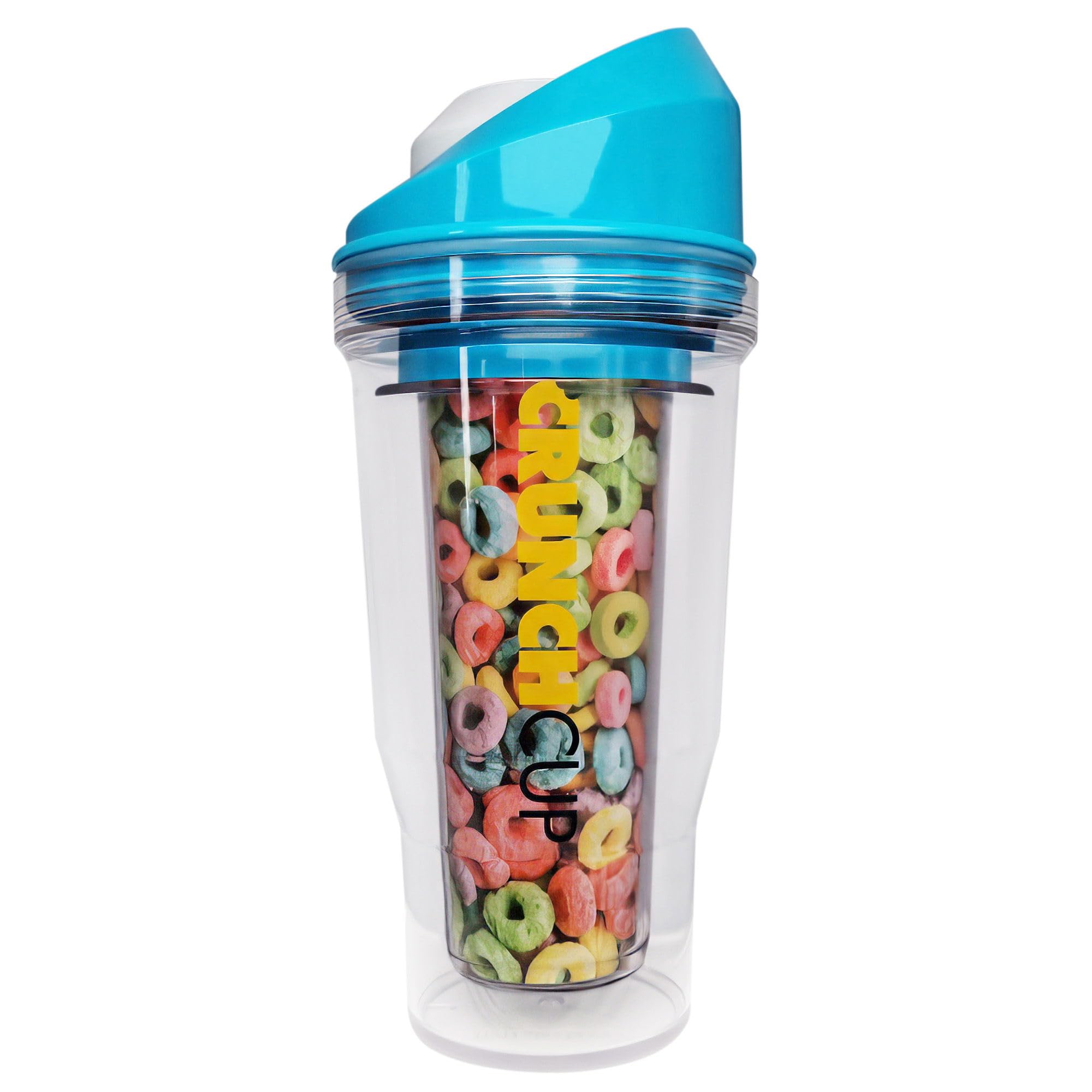 CRUNCHCUP (XL, Blue) - The XL - A Portable Cereal Cup - No Spoon. No Bowl. It's Cereal On The Go. (XL, Blue)
