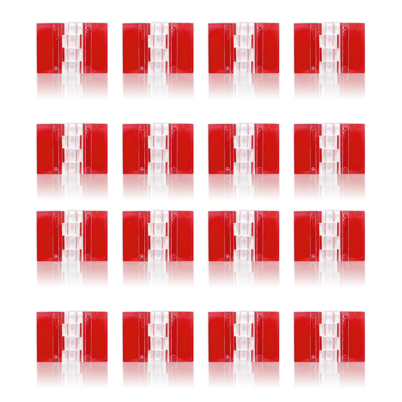 Kyuionty 16 Pack Self-Adhesive Clear Acrylic Hinges, 35x25mm Transparent Folding Plastic Hinges for DIY Box, Display Stand