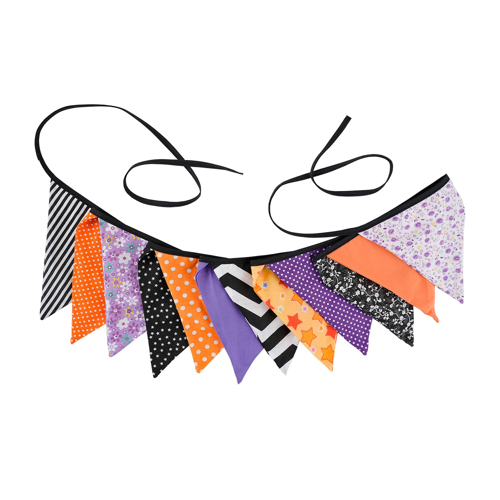 Buxuaaaa Halloween Pennant Banners Thanksgiving Bunting Flags Decors Cotton Fabric Bunting Banners Holiday Party Decoration Indoor and Outdoor Festival Decoration